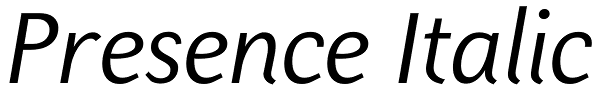 Presence Italic Font