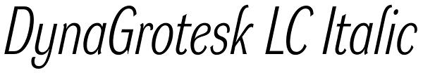 DynaGrotesk LC Italic Font