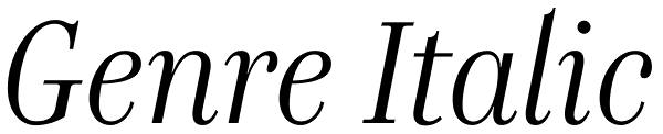 Genre Italic Font