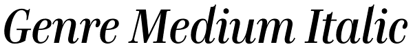 Genre Medium Italic Font