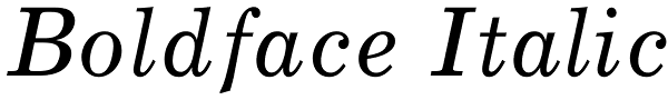 Boldface Italic Font