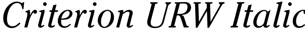 Criterion URW Italic Font