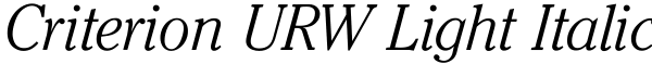 Criterion URW Light Italic Font