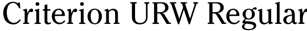 Criterion URW Regular Font