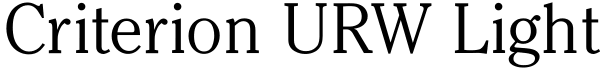 Criterion URW Light Font