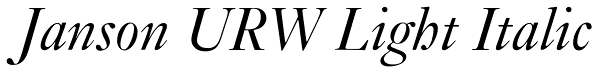 Janson URW Light Italic Font