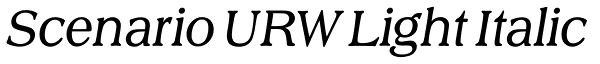 Scenario URW Light Italic Font