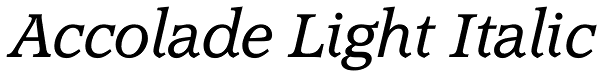Accolade Light Italic Font