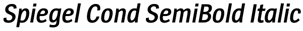 Spiegel Cond SemiBold Italic Font