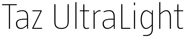 Taz UltraLight Font