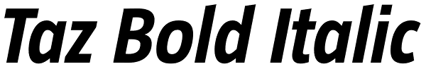 Taz Bold Italic Font