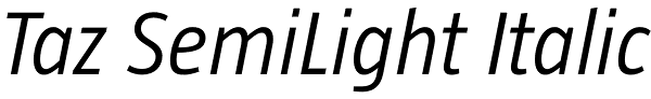 Taz SemiLight Italic Font