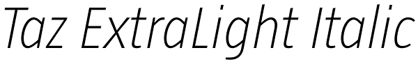 Taz ExtraLight Italic Font