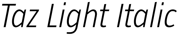 Taz Light Italic Font