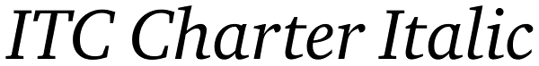 ITC Charter Italic Font