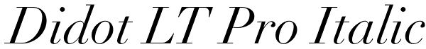 Didot LT Pro Italic Font