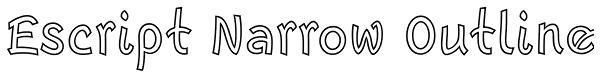 Escript Narrow Outline Font