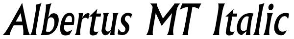 Albertus MT Italic Font