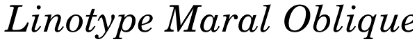 Linotype Maral Oblique Font