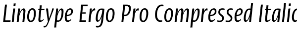 Linotype Ergo Pro Compressed Italic Font