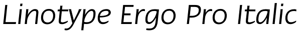 Linotype Ergo Pro Italic Font