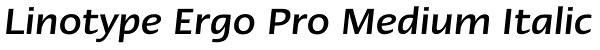 Linotype Ergo Pro Medium Italic Font