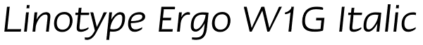 Linotype Ergo W1G Italic Font