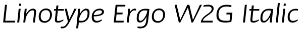 Linotype Ergo W2G Italic Font