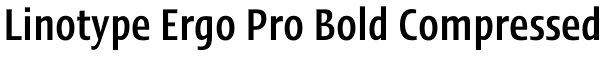 Linotype Ergo Pro Bold Compressed Font