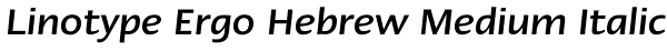 Linotype Ergo Hebrew Medium Italic Font