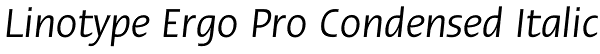 Linotype Ergo Pro Condensed Italic Font