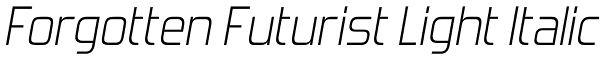 Forgotten Futurist Light Italic Font