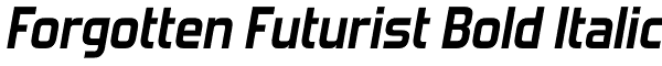 Forgotten Futurist Bold Italic Font