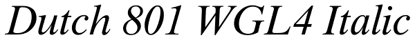 Dutch 801 WGL4 Italic Font