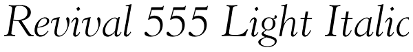 Revival 555 Light Italic Font