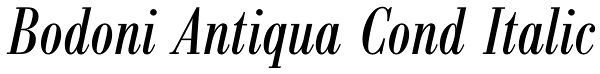 Bodoni Antiqua Cond Italic Font