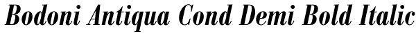 Bodoni Antiqua Cond Demi Bold Italic Font