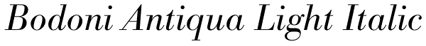 Bodoni Antiqua Light Italic Font