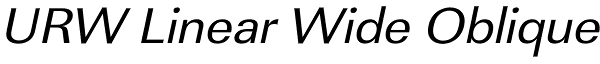 URW Linear Wide Oblique Font