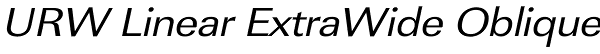 URW Linear ExtraWide Oblique Font