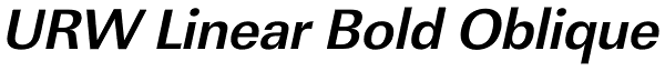 URW Linear Bold Oblique Font