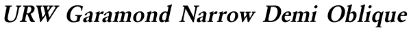 URW Garamond Narrow Demi Oblique Font