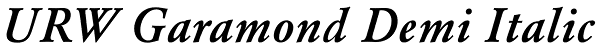 URW Garamond Demi Italic Font