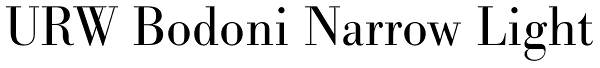 URW Bodoni Narrow Light Font