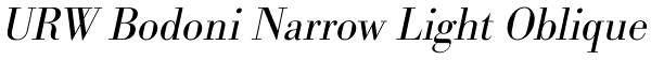 URW Bodoni Narrow Light Oblique Font