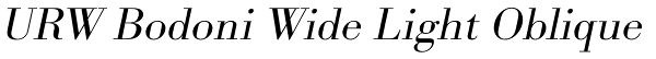 URW Bodoni Wide Light Oblique Font