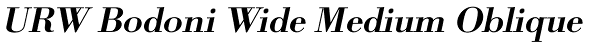 URW Bodoni Wide Medium Oblique Font