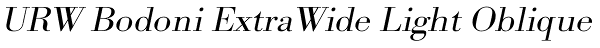 URW Bodoni ExtraWide Light Oblique Font