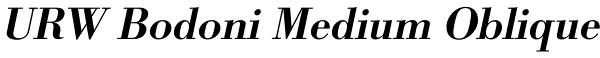 URW Bodoni Medium Oblique Font