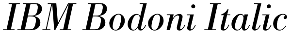 IBM Bodoni Italic Font